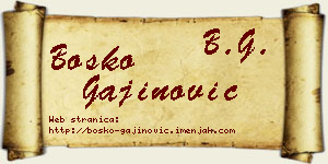 Boško Gajinović vizit kartica